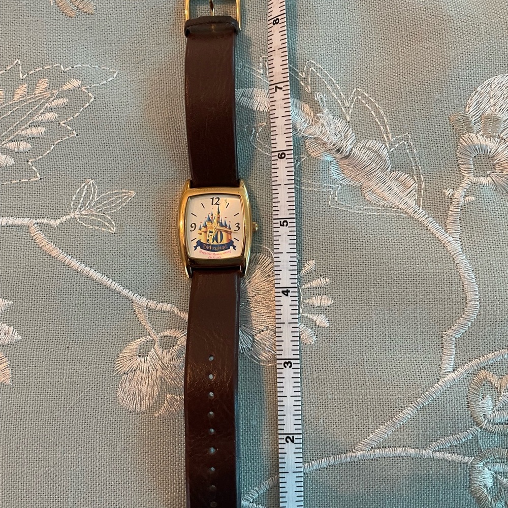 DISNEYLAND 50TH ANNIVERSARY Gold and Brown Women's Watch